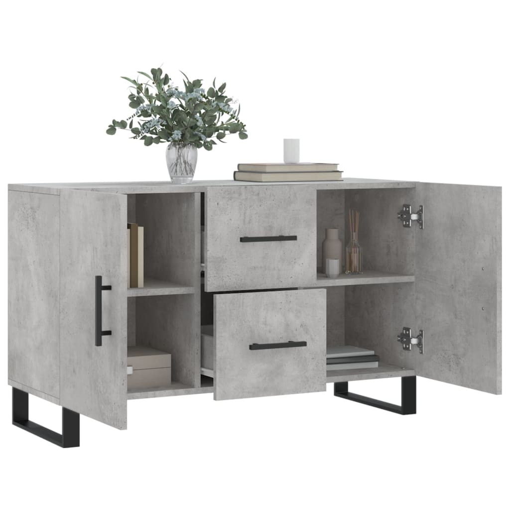 Aparador De Madera De Ingeniería Gris Hormigón 100x36x60 Cm_3