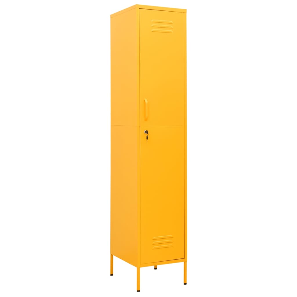 Armario Taquilla De Acero Amarillo Mostaza 35x46x180 Cm_1