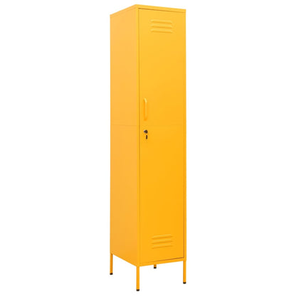 Armario Taquilla De Acero Amarillo Mostaza 35x46x180 Cm_1