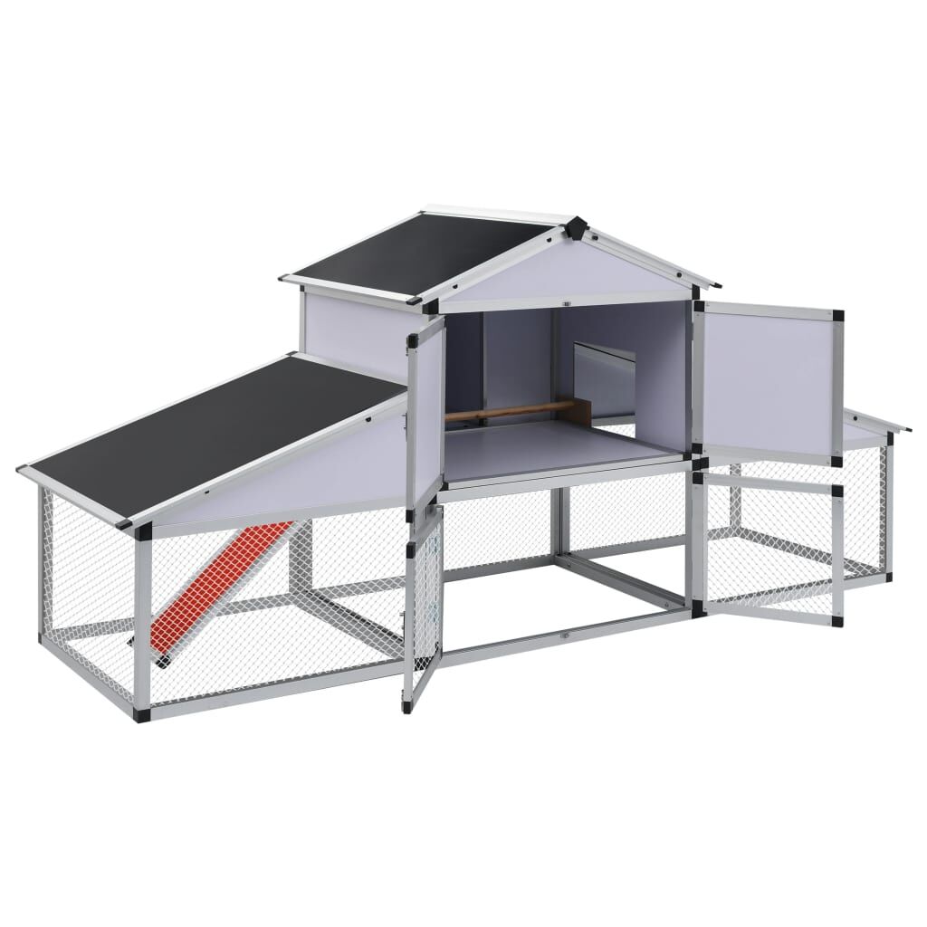 Vidaxl Gallinero Con Corral Y Nido Aluminio_2