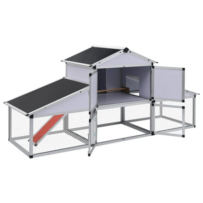 Vidaxl Gallinero Con Corral Y Nido Aluminio_2