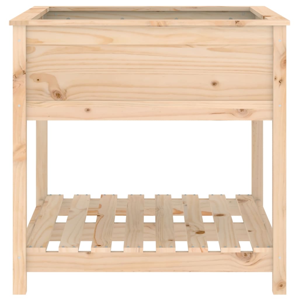 Jardinera Con Estante Madera Maciza De Pino 82,5x82,5x81 Cm_4