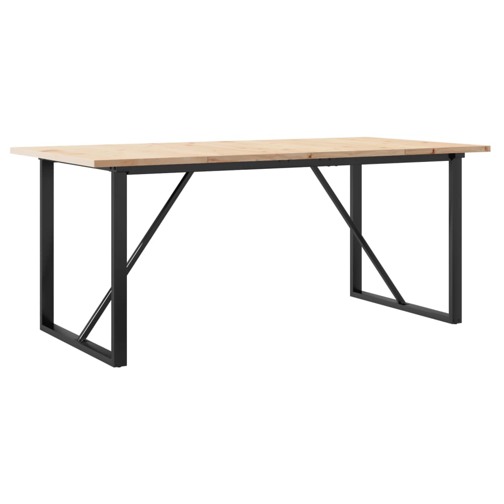 Mesa De Comedor Marco O Madera Maciza Pino Acero 180x90x75,5 Cm_4