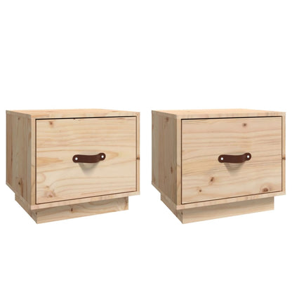 Mesitas De Noche 2 Uds Madera Maciza De Pino 40x34x35 Cm_0