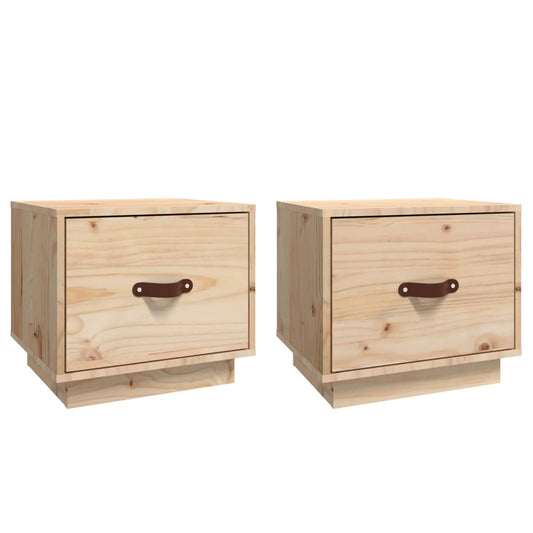 Mesitas De Noche 2 Uds Madera Maciza De Pino 40x34x35 Cm_0