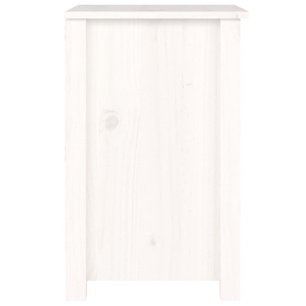 Mesitas De Noche 2 Uds Madera Maciza De Pino Blanco 40x35x55 Cm_3