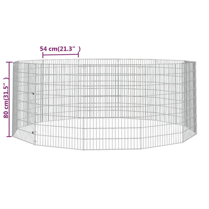 Vidaxl Recinto Animales Corral 12 Paneles Hierro Galvanizado 54x80 Cm_2