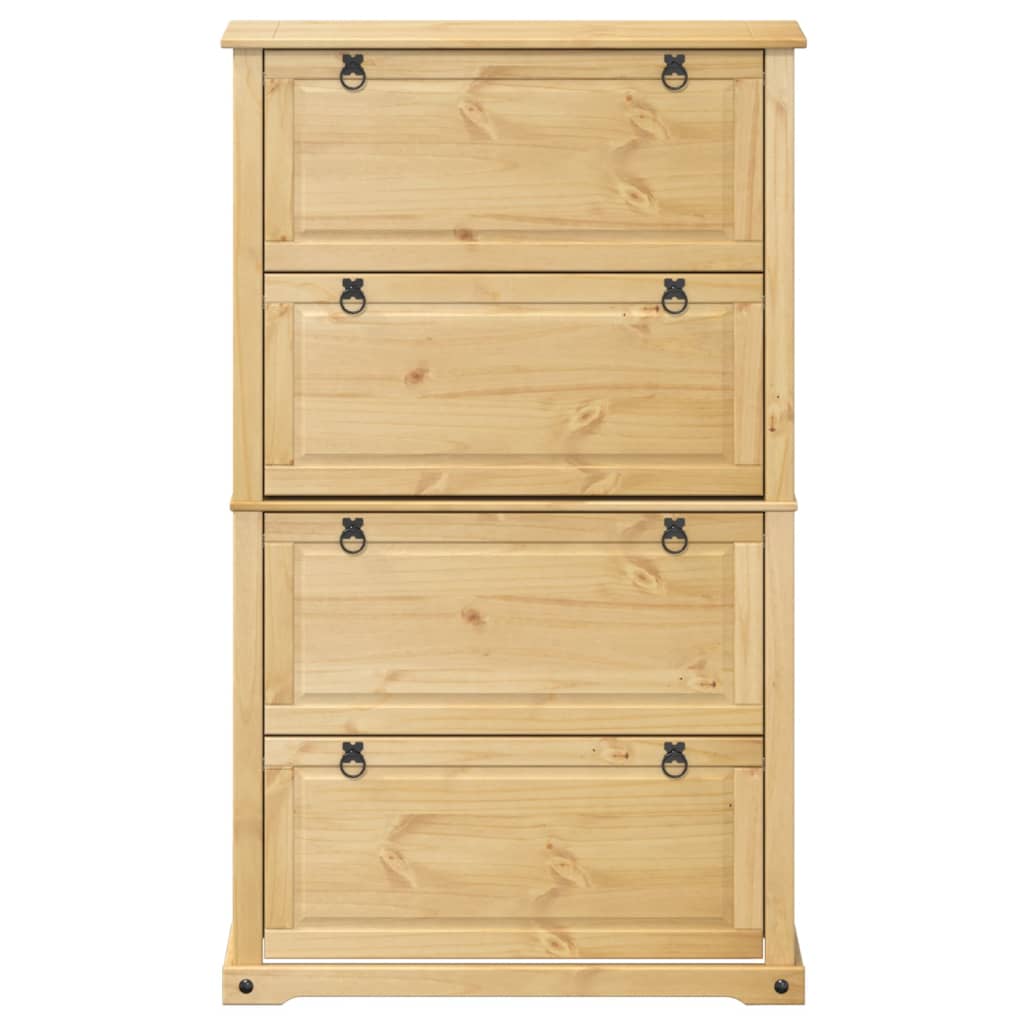 Mueble Zapatero Corona Madera Maciza De Pino 99x32x163,5 Cm / Vetonek_3