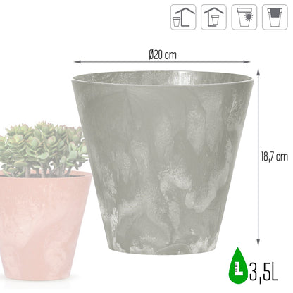 Maceta Tubus Beton Effect 3,5l., Dimensiones (mm) 200x200x187, Color Hormigón_2