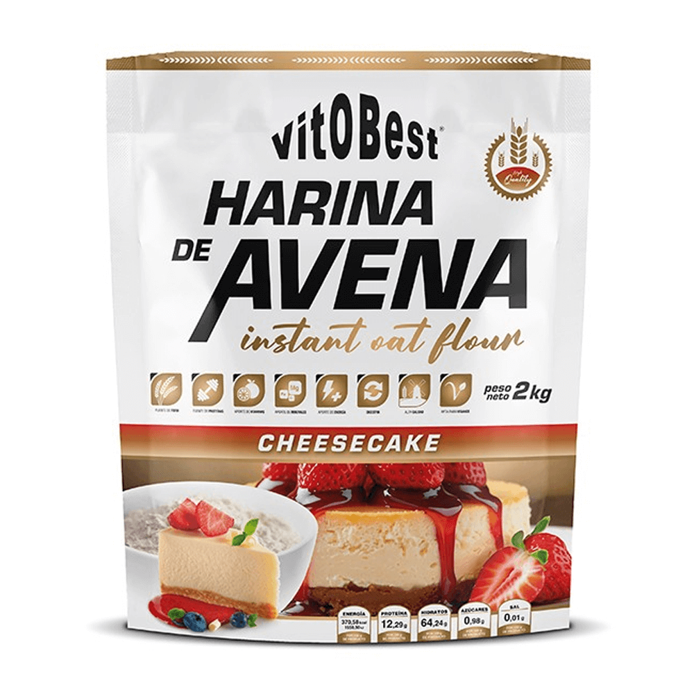 Harina De Avena - 2kg - Tarta De Queso Y Fresa - Avena - Vitobest_0
