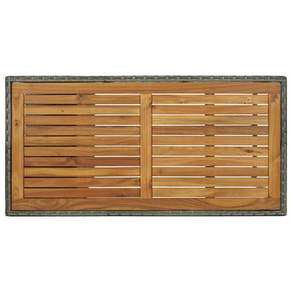 Mesa Bar Estante Almacenaje 120x60x110 Cm Ratán Sintético Gris_3