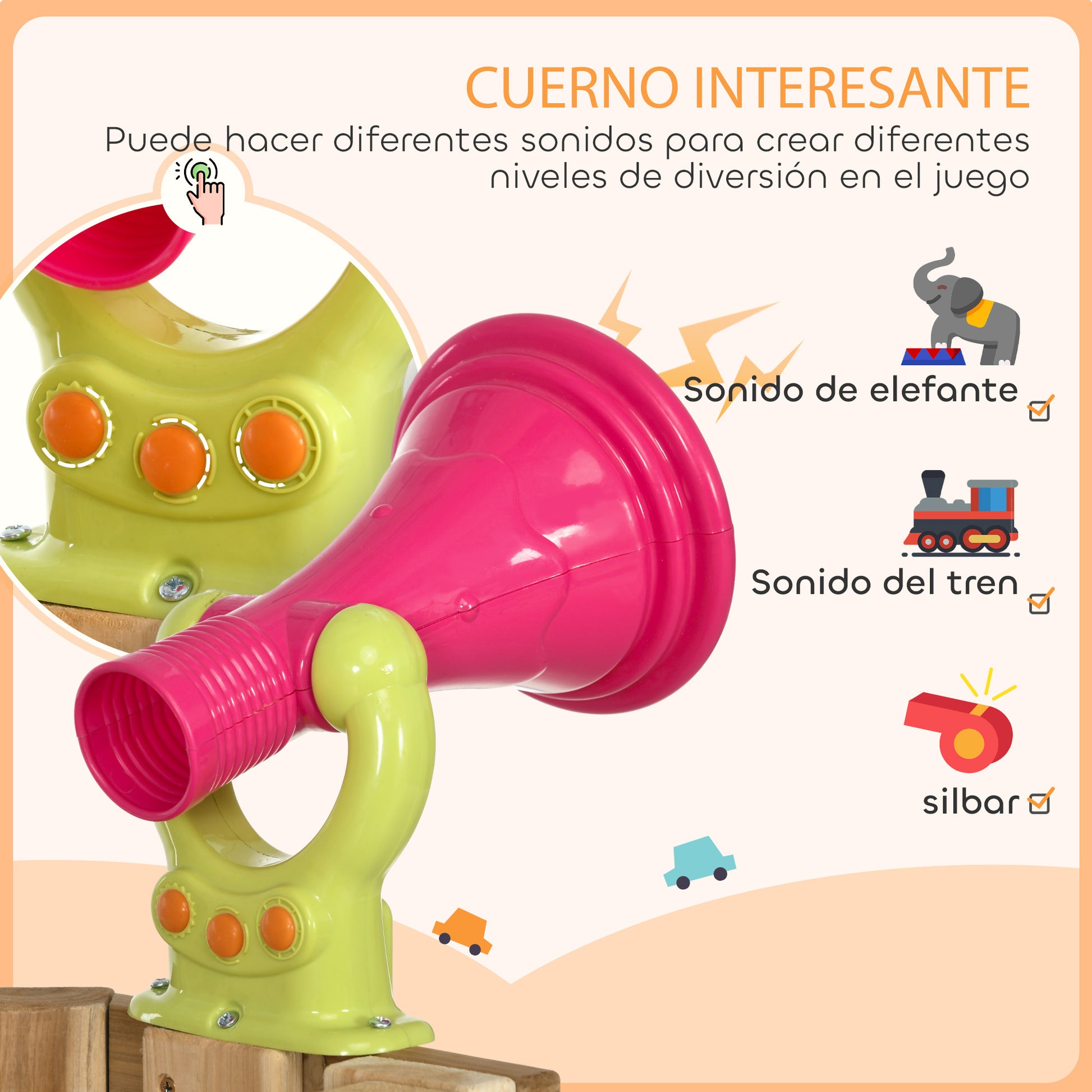Outsunny Columpio Y Tobogán Infantil 5 En 1 Parque Infantil Exterior De Madera_5