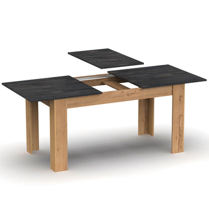 Mesa Comedor Extensible, Salón O Cocina Hasta 10 Personas 77x140-195x80 Cm, Diseño Moderno, Briebe, Opal, Madera_2