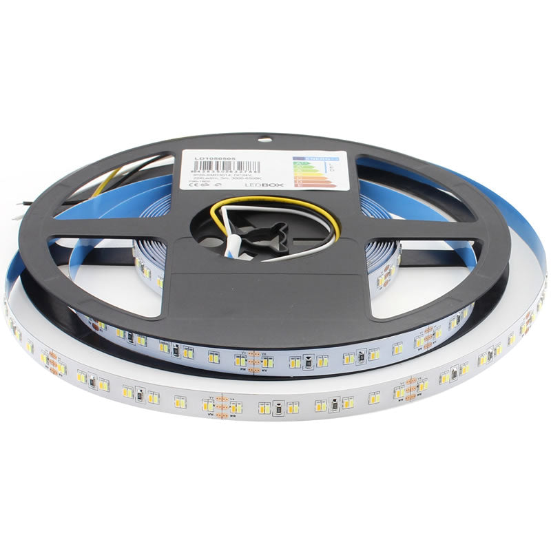 Tira Led Blanco Dual Smd3014, Dc24v, 5m (224 Led/m), 112w, Ip20, Blanco Dual_2