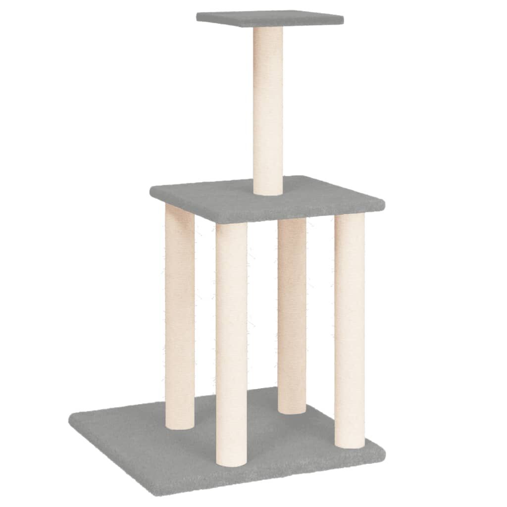 Vidaxl Rascador Para Gatos Con Postes De Sisal Gris Claro 85,5 Cm_0