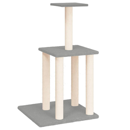 Vidaxl Rascador Para Gatos Con Postes De Sisal Gris Claro 85,5 Cm_0