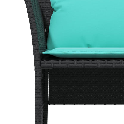 Sillón De Jardín Con Reposapiés Ratán Sintético Negro / Vetonek_5