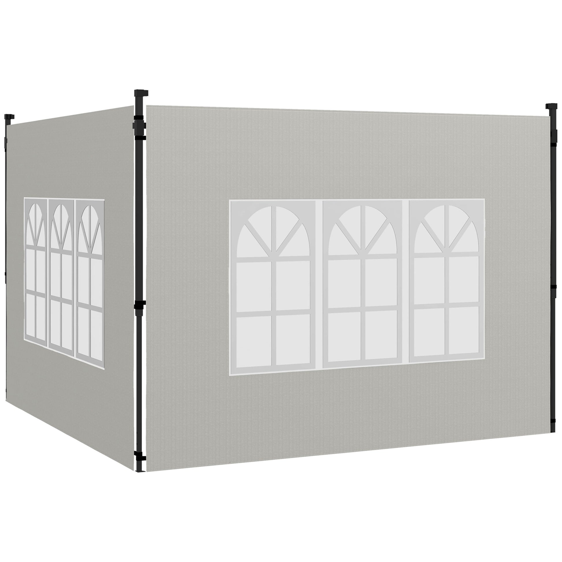 Outsunny Paredes Laterales Para Carpa 3x3 M Y 3x6 M 293x193 Cm Blanco_0