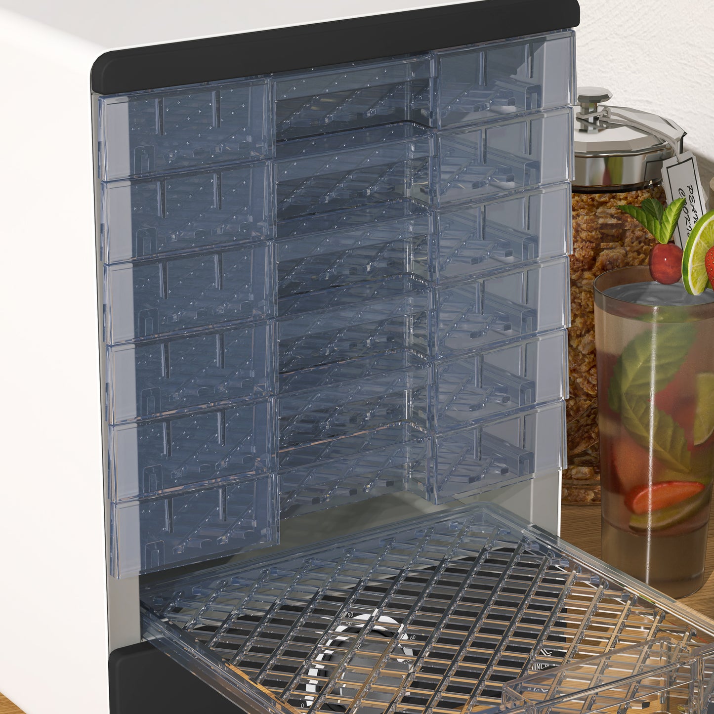 Homcom Deshidratador De Alimentos 350w Con 7 Bandejas Temperatura Ajustable_3