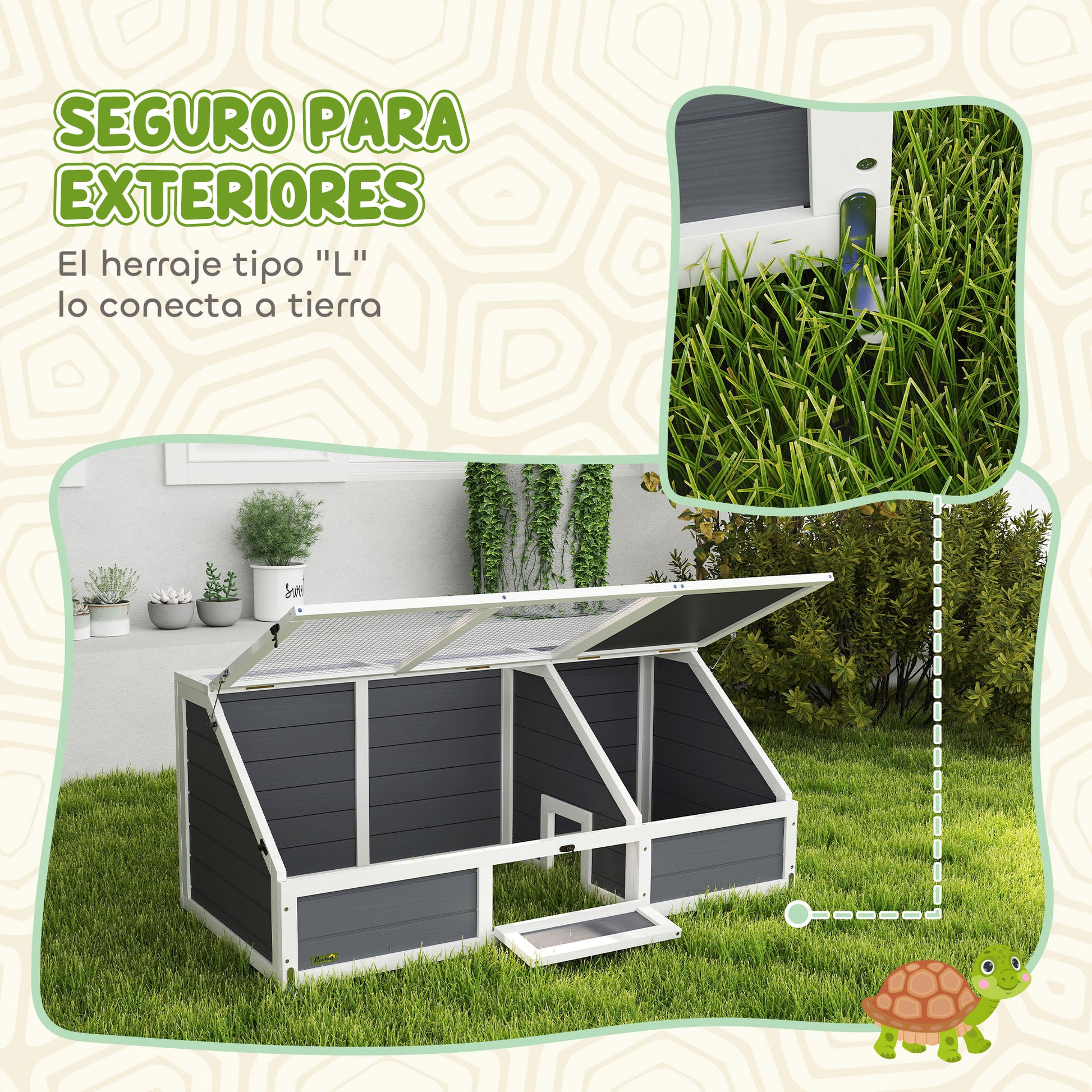 Pawhut Casa Para Tortugas De Madera_3