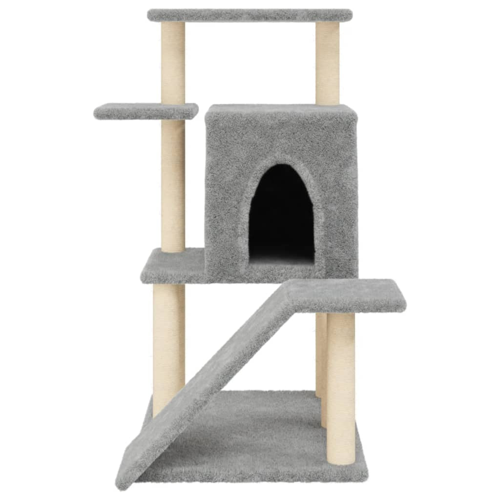 Vidaxl Rascador Para Gatos Con Postes De Sisal Gris Claro 97 Cm_3