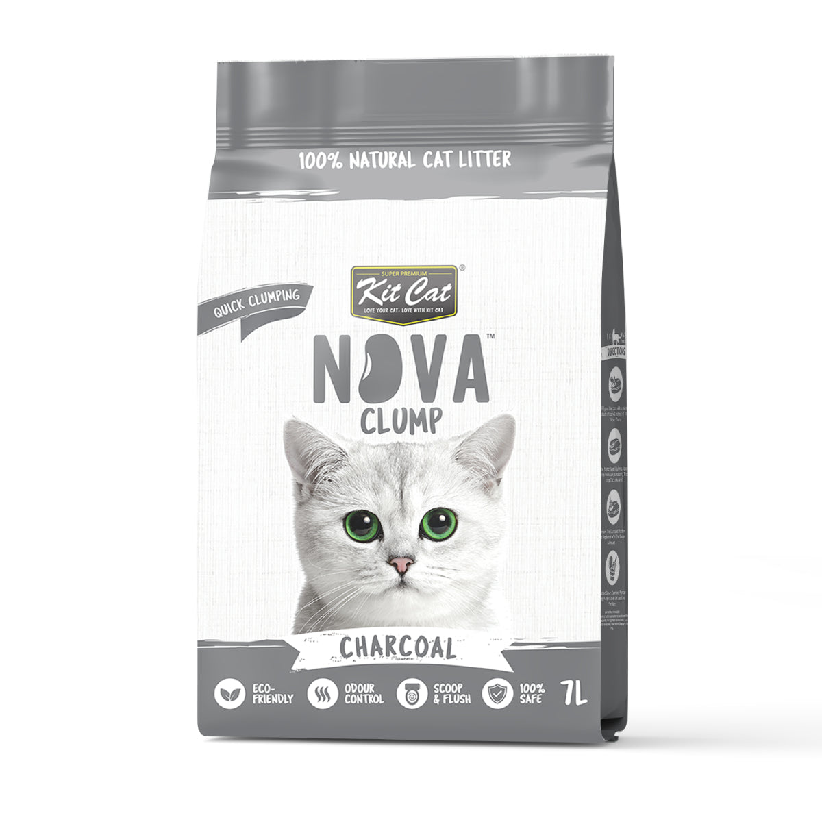 Kit Cat Nova Pack Ahorro 12 - Charcoal 7 L Arena Vegetal para gatos