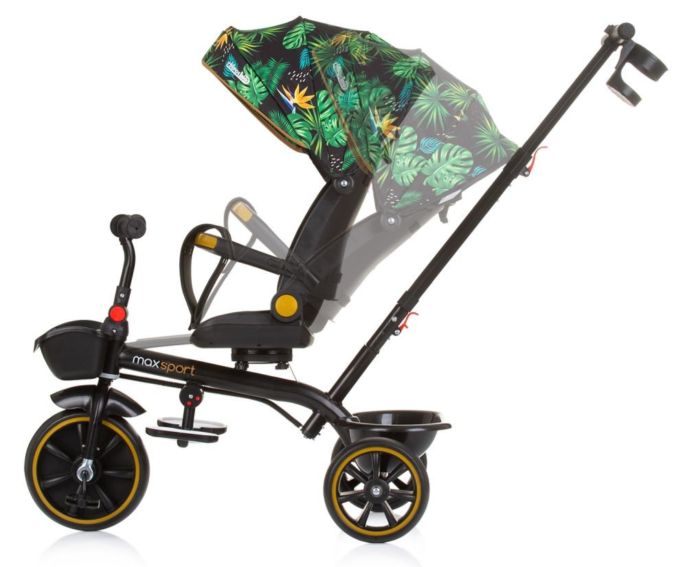 Triciclo Con Capota Y Mango Parental Max Sport Jungle_2