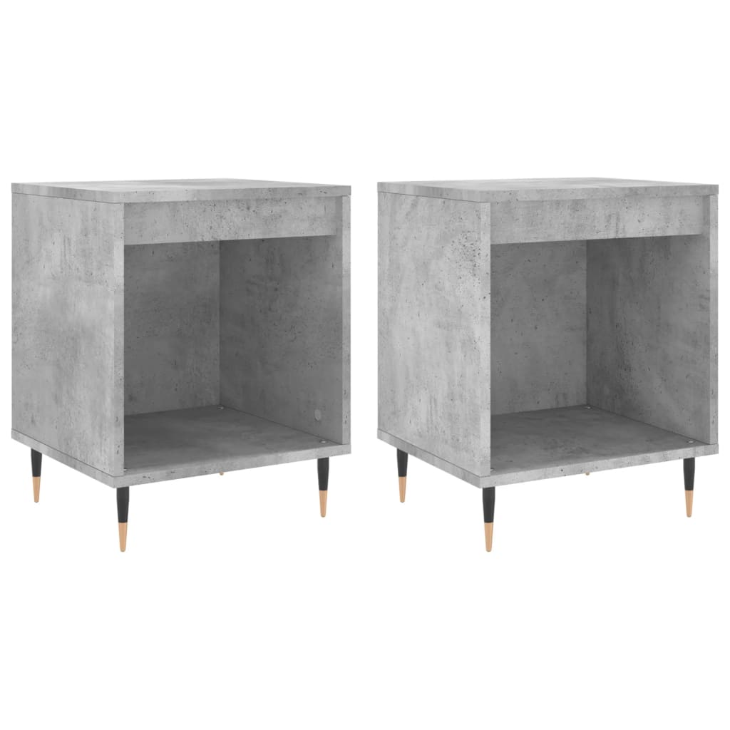 Mesitas Noche 2 Uds Madera Ingeniería Gris Hormigón 40x35x50 Cm_0