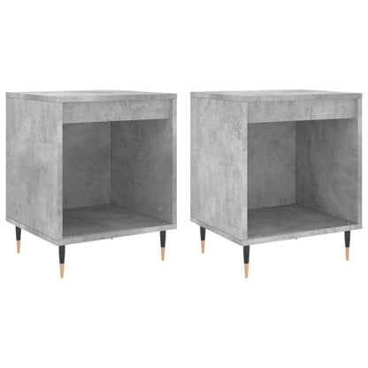 Mesitas Noche 2 Uds Madera Ingeniería Gris Hormigón 40x35x50 Cm_0
