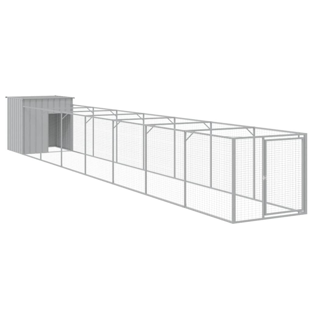 Vidaxl Caseta Perros Corral Acero Galvanizado Gris Claro 110x813x110cm_0