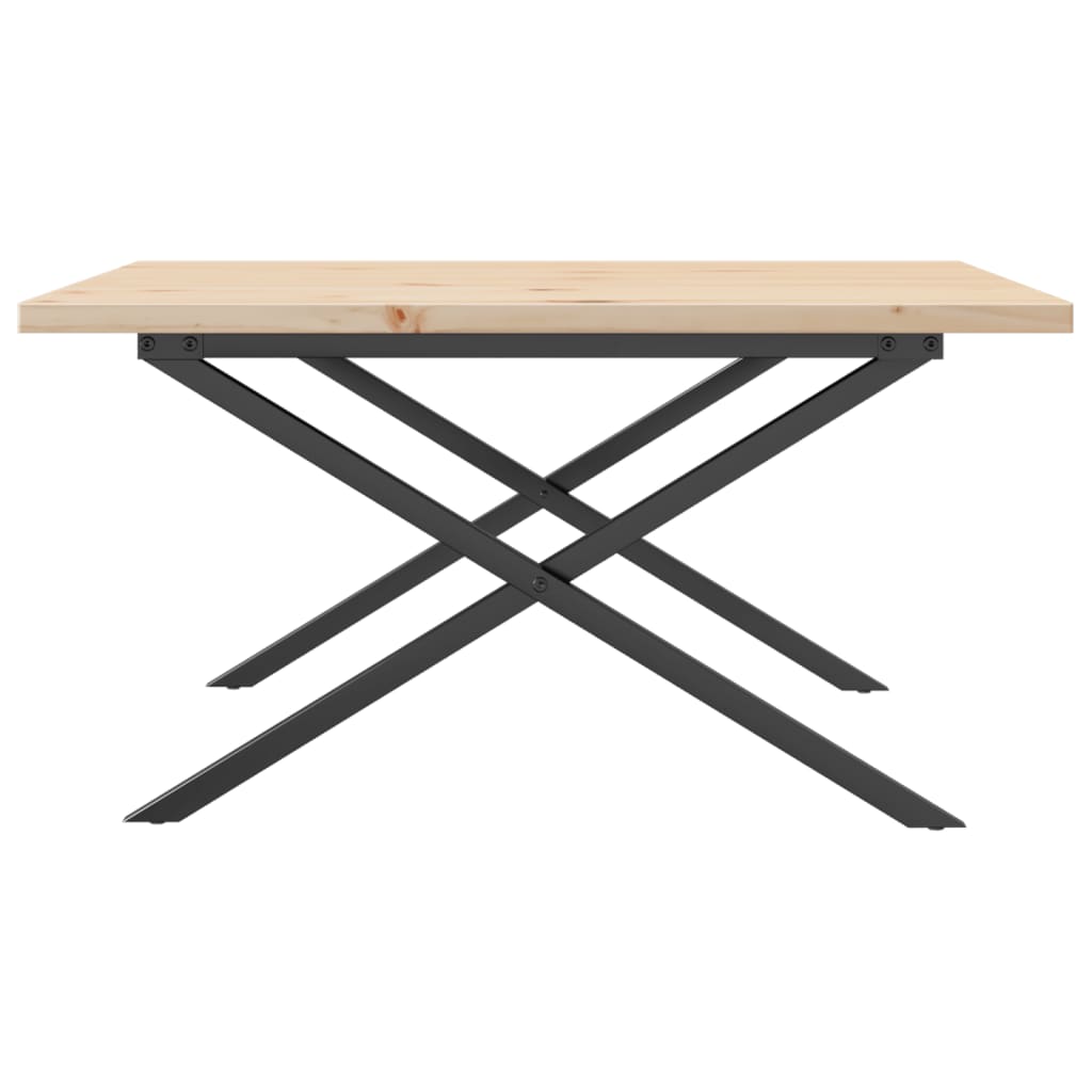 Mesa De Centro Marco X Madera Maciza Pino Y Acero 80x80x45,5 Cm_3