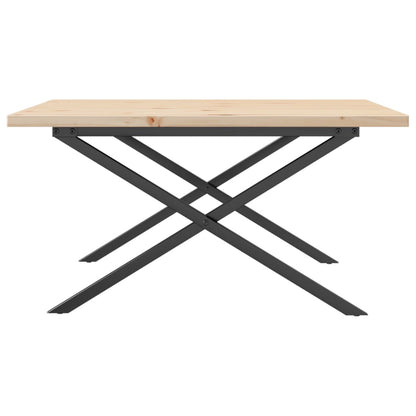 Mesa De Centro Marco X Madera Maciza Pino Y Acero 80x80x45,5 Cm_3