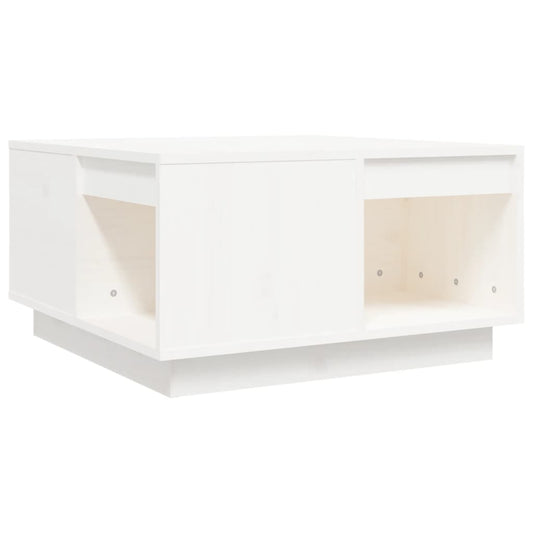 Mesa De Centro De Madera Maciza De Pino Blanco 60x61x32,5 Cm_0