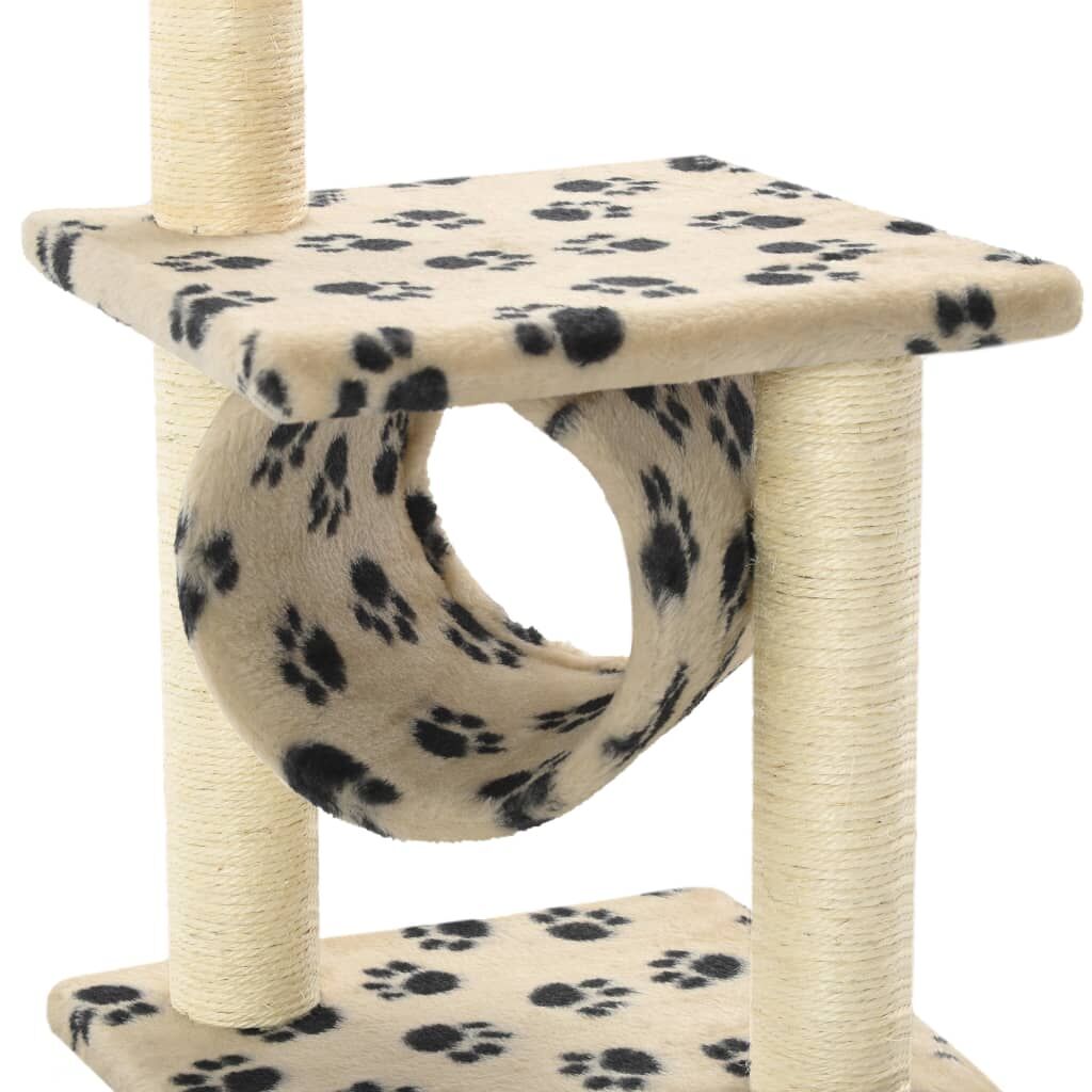 Vidaxl Rascador Para Gatos Con Poste De Sisal 65 Cm Huellas Beige_4