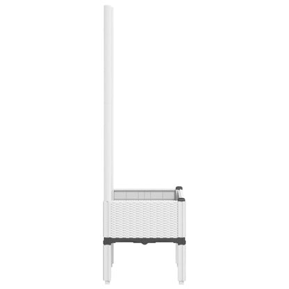 Jardinera Con Enrejado Pp Blanco 40x40x142 Cm_3