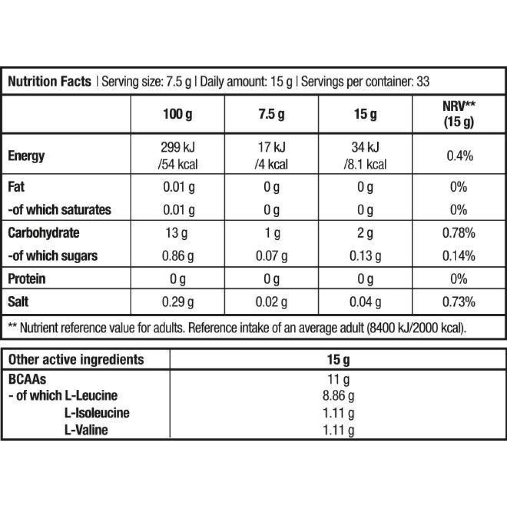 Bcaa 8:1:1 Zero 250 Gr Cola