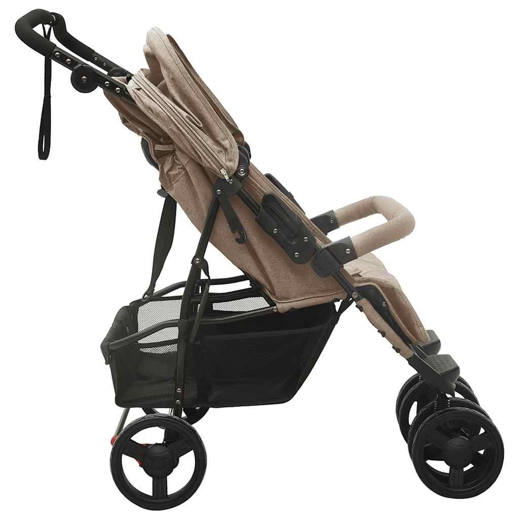 Vidaxl Carrito Para Gemelos De Acero Gris Taupe_3