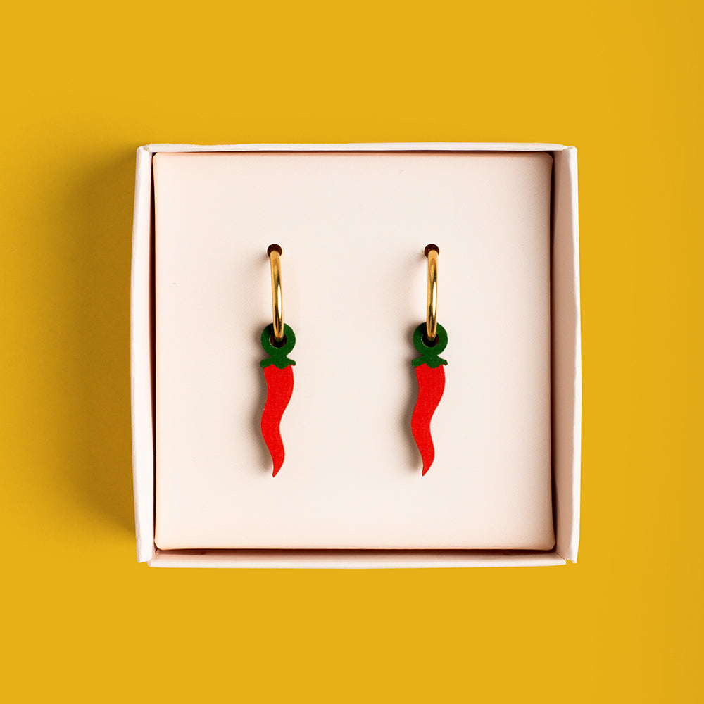 Pendientes Chili De Madera | Joyería Artesanal, Ligera Y Elegante | Diseño Natural Y Original_1