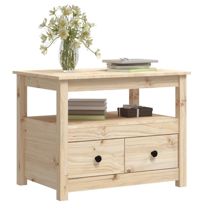 Mesa De Centro De Madera Maciza De Pino 71x49x55 Cm_3