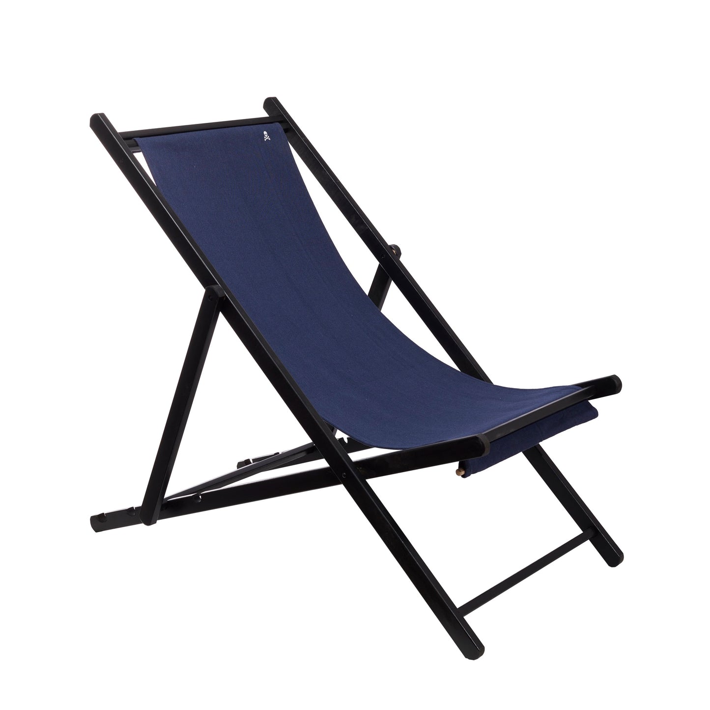 Hamaca Plegable De Madera De Haya Sin Brazos, Wengué Y Azul Oscuro - Scalpers_0