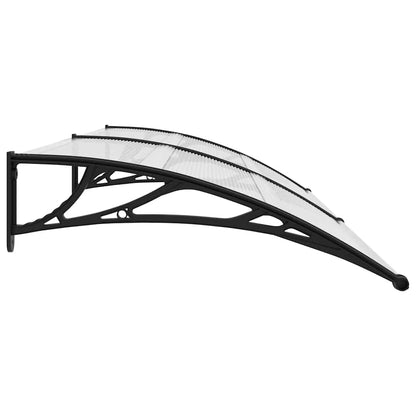 Marquesina Para Puerta Pc Negro Y Transparente 240x75 Cm_4