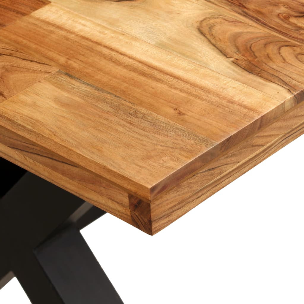 Mesa De Comedor Madera Maciza De Acacia Y Mango 180x90x76 Cm_2