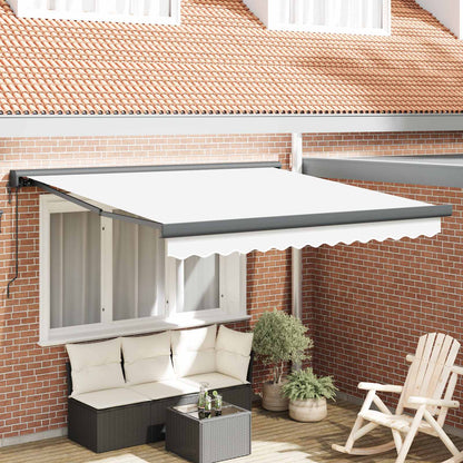 Toldo Retráctil Blanco 350 X 250 X 165 Cm Tela Y Metal_1