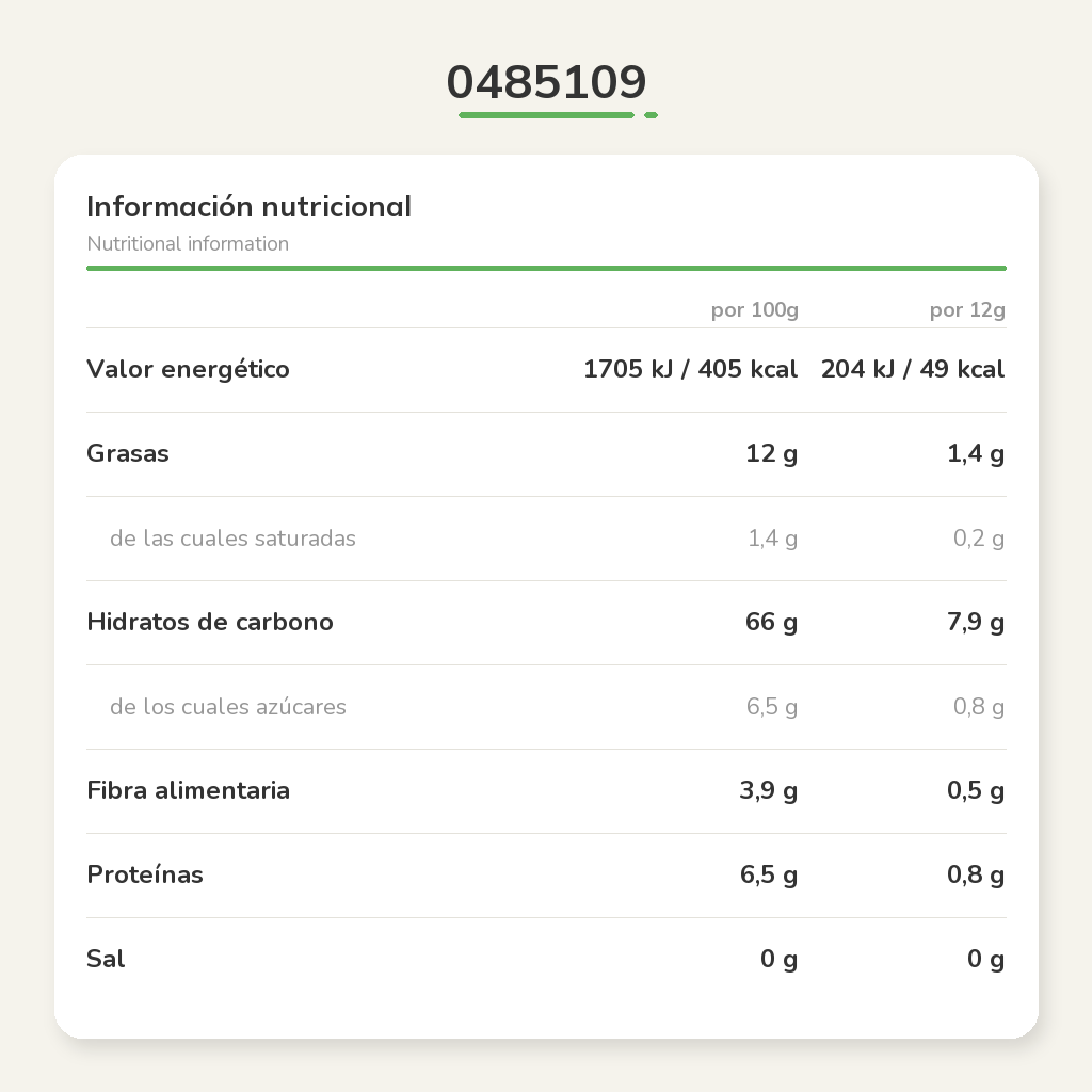 Información nutricional