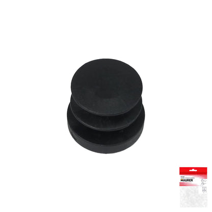 Contera Redonda Interior Negra 20mm. Blister 4 Piezas.