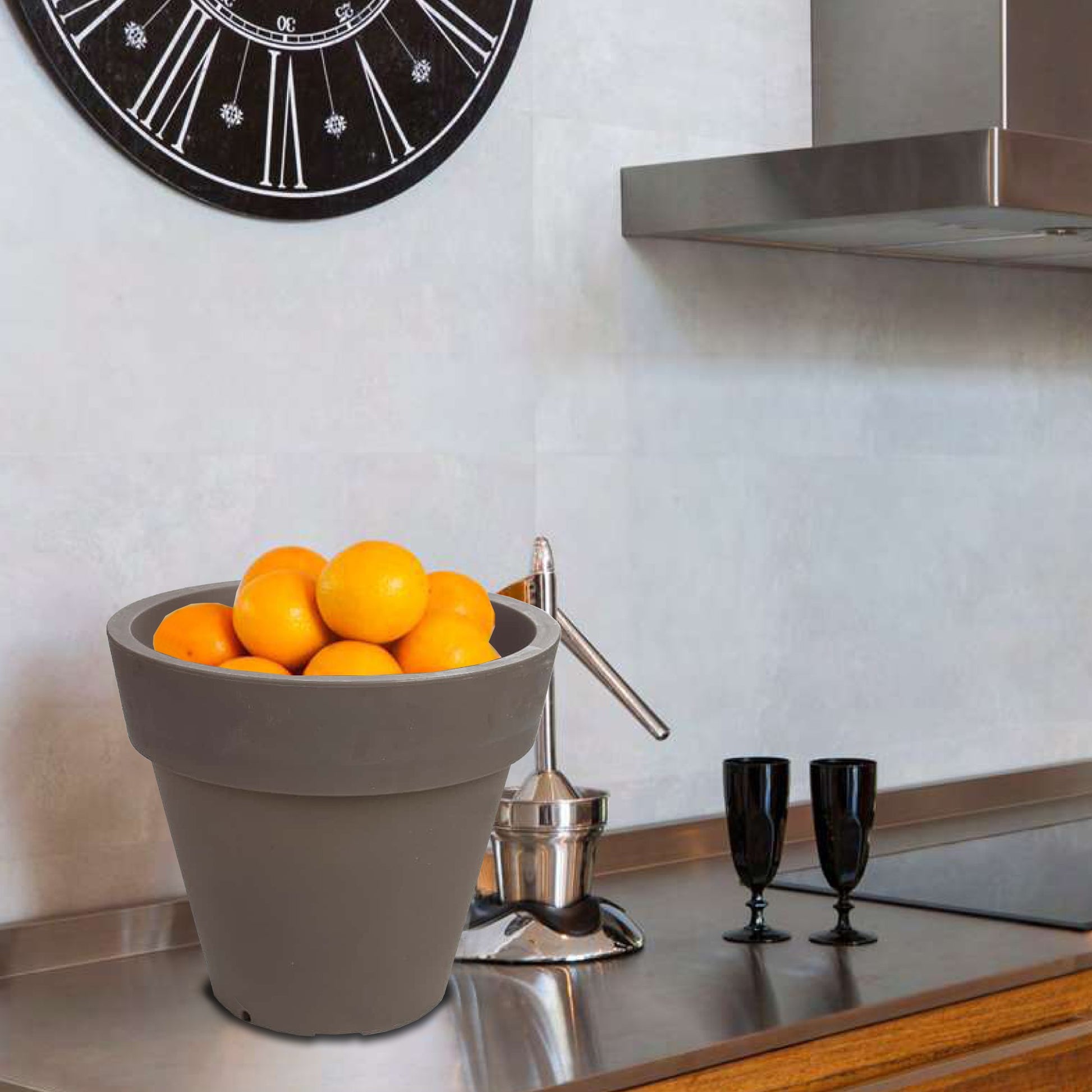 Macetero De Polietileno Por Rotomoldeo Color Topo 35x30 Cm_3