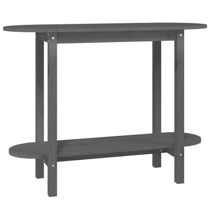 Mesa Consola De Madera Maciza De Pino Gris 110x40x80 Cm_0