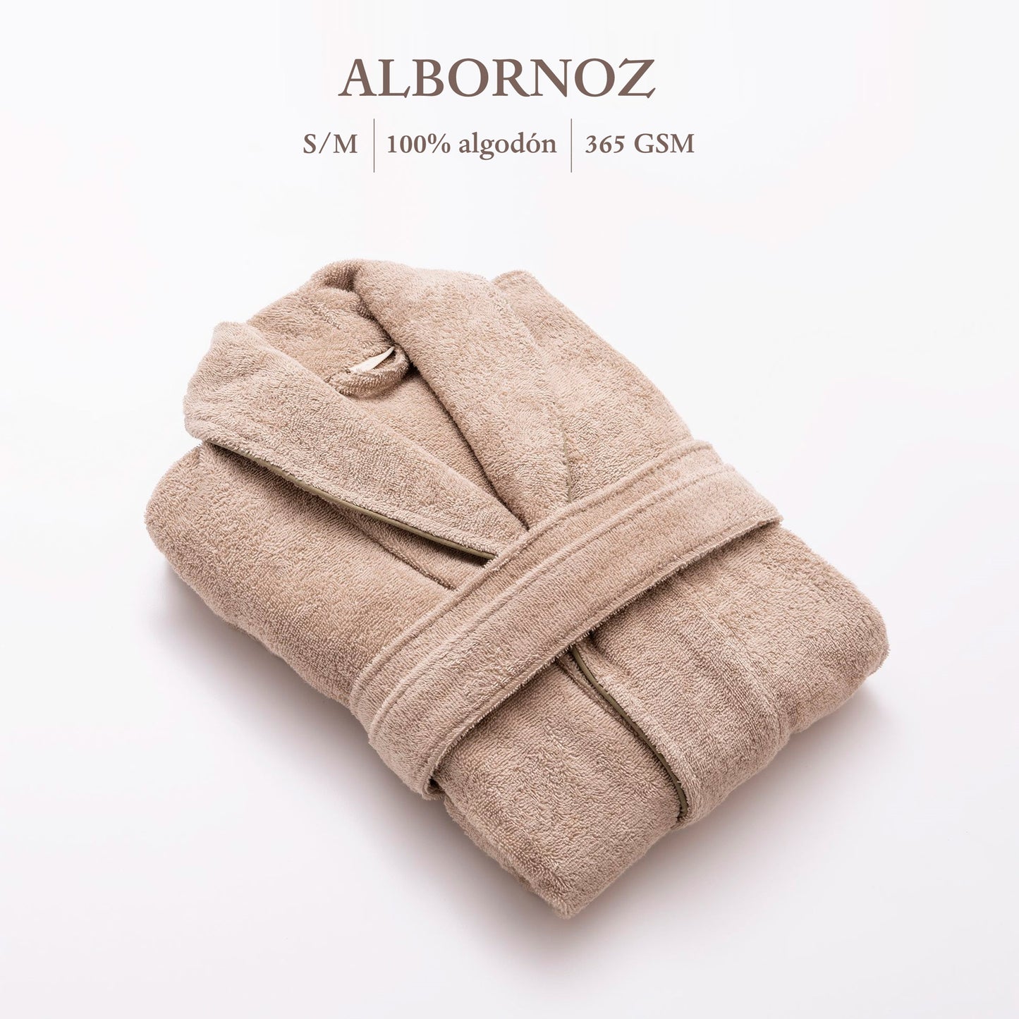 Albornoz S/m 100% Algodón 360gsm Beige Scalpers Home_1