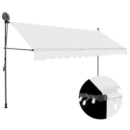 Toldo Manual Retráctil Con Led Crema 400 Cm_1