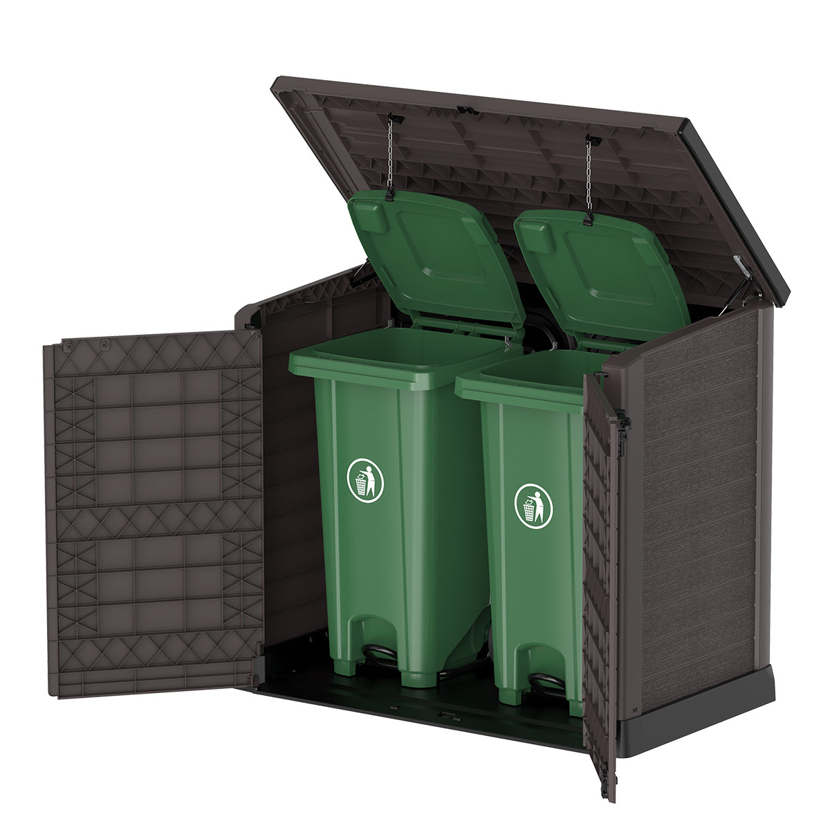 Arcón Cubre Cubos Exterior 1200 L Pvc Marrón_3